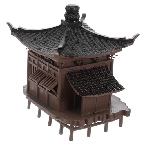 Ciieeo Miniatur-pavillon für Aquarium und Bonsai Langlebige Kunststoff-Figur im Asiatischen Stil Wetterbeständig Kompakt für Zen-Garten Mikro-landschaften und Fischbecken-Dekoration von Ciieeo