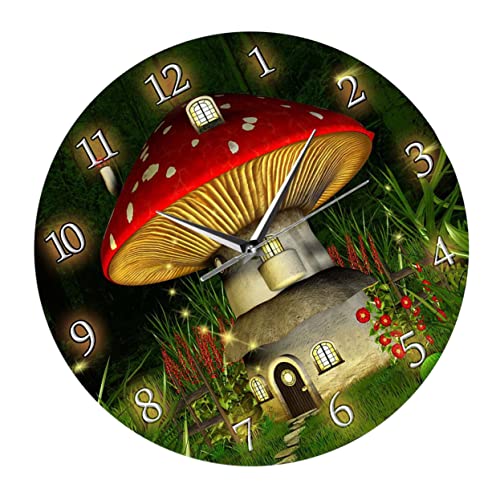 Ciieeo Moderne Acryl-wanduhr Dekorative Wanduhr Pilzhaus-Thema Für Wohnzimmer- Ciieeo Moderne Acryl-wanduhr Dekorative Wanduhr Pilzhaus-Thema Für Wohnzimmer- von Ciieeo