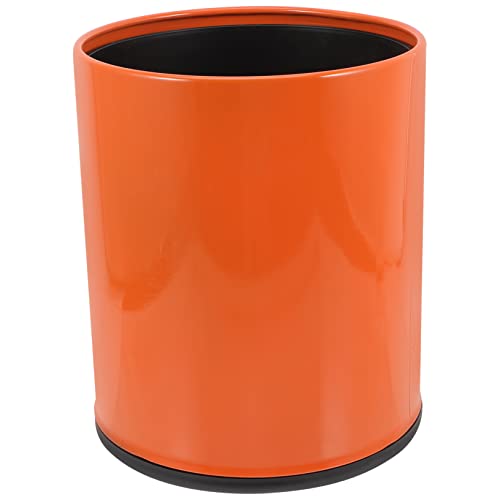 Ciieeo Müllbehälter aus Kunststoff Moderner Abfalleimer für Bad und Haushalt Orangefarbene Einfach zu Reinigende Abfalltonne mit Elegantem Design für Papier von Ciieeo