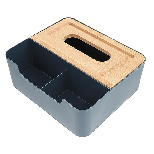 Ciieeo Multifunktionale Fernbedienungshalterung mit Bambusdeckel Aufbewahrungsbox für Taschentücher und Handys für Schreibtisch und Wohnzimmer Platzsparend und Langlebig Zufällige Farbe von Ciieeo