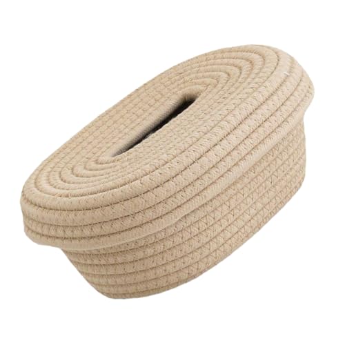 Ciieeo Nachhaltige Handgefertigte Baumwollseil Gewebte Taschentuchbox mit Großem Fassungsvermögen Vielseitiger Tissue Holder für Wohnzimmer Büro und Kinderzimmer Dekoration von Ciieeo