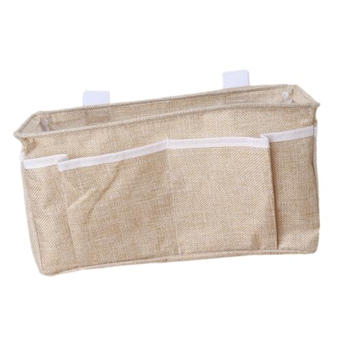 Ciieeo Nachttisch-Organizer-Tasche zum Aufhängen mit mehreren Taschen für Schlafsaal und Zuhause, Baumwoll-Leinen-Aufbewahrungstasche für Kleidung, Bücher, Ladegeräte und kleine Utensilien, praktische von Ciieeo