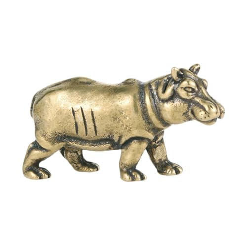 Ciieeo Nilpferd Aus Massivem Messing Dekorative Nilpferd Skulptur Tee Haustier Tischdekoration Realistisches Tier Ornament von Ciieeo