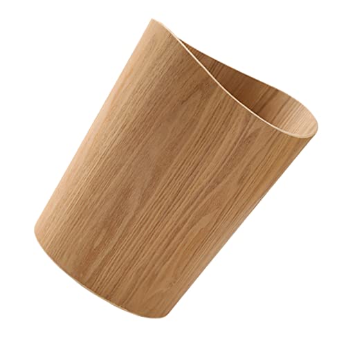 Ciieeo Nordic Style Holz Mülleimer Dekorativer Abfalleimer für Haushalt und Hotel Kreativer Papierkorb für Wohnzimmer und Schlafzimmer Umweltfreundlicher Abfallbehälter von Ciieeo