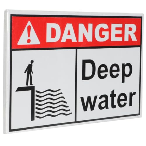 Ciieeo Outdoor Warnschild Tiefes Wasser aus Aluminium Wetterfestes Sicherheitszeichen für Fluss See und Teich Langlebiges Robustes Warnhinweisschild zur Gefahrenprävention von Ciieeo