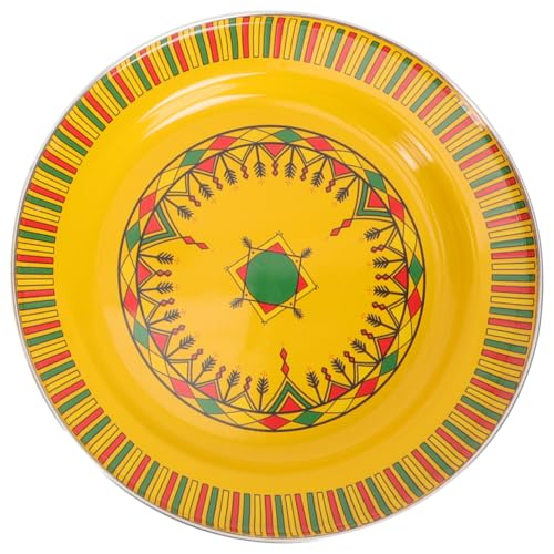 Ciieeo Pilawteller aus Emaille Wurstbretter Tabletts zum Servieren von Speisen große Essenstabletts goldene Tabletts büro dekoration office decoration Grillplatte Obstgericht Yellow von Ciieeo