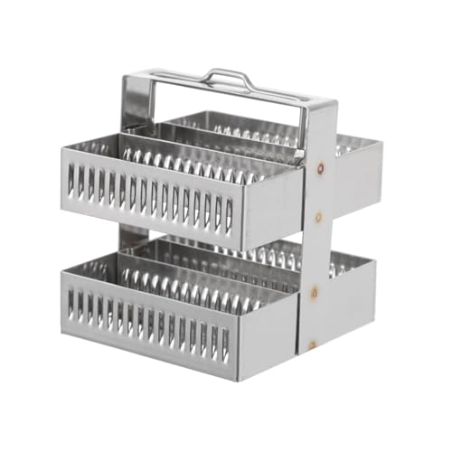 Ciieeo Positionen Edelstahl Färbeständer für Objektträger Mikroskop Glas Halter Robust Leicht und Langlebig für Laborproben Ciieeo Positionen Edelstahl Färbeständer für Objektträger Mikroskop Glas Halter Robust Leicht und Langlebig für Laborproben von Ciieeo