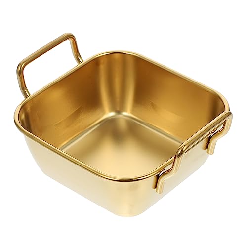 Ciieeo Praktische Snackplatte Koreanische Frittierte Hähnchen und Pommesplatte Quadratisch mit Doppelgriff für Snacks und Beilagen Goldene Ausführung Ciieeo Praktische Snackplatte Koreanische Frittierte Hähnchen und Pommesplatte Quadratisch mit Doppelgriff für Snacks und Beilagen Goldene Ausführung von Ciieeo
