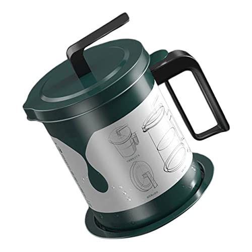 Ciieeo Praktischer Ölbehälter mit Edelstahl ölfilter Sieb Dunkelgrün Rostfrei Multifunktionaler Haushalts fettkanne für Gefiltertes Öl und Aufbewahrung von Ciieeo