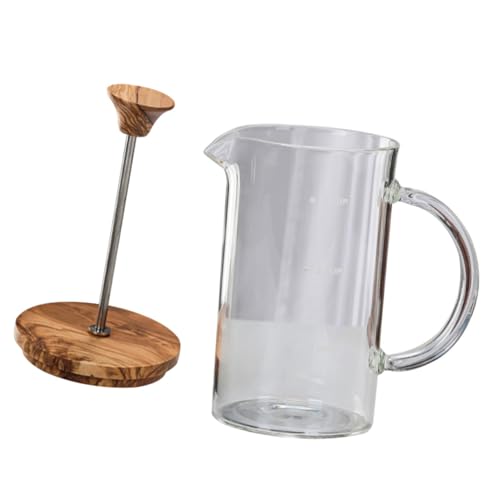 Ciieeo Professionelle Kaffeekanne aus Hitzebeständigem Borosilikatglas Manuelle Presskanne mit Fassungsvermögen Praktischer Kaffeebereiter für Aromatischen Filterkaffee Zuhause von Ciieeo