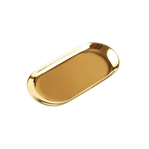 Ciieeo Professionelles Tablett Groß Flach Poliert Vielseitig Wiederverwendbar für Medizinische Instrumente Kosmetik und Servierplatte Elegantem Gold von Ciieeo