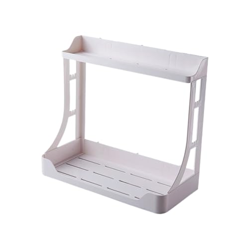 Ciieeo Punchfreies wandmontiertes Doppel etagen Aufbewahrungsregal aus robustem Material platzsparend für Badezimmer Küche und Innenbereich mit einfacher Montage und hoher Tragfähigkeit von Ciieeo