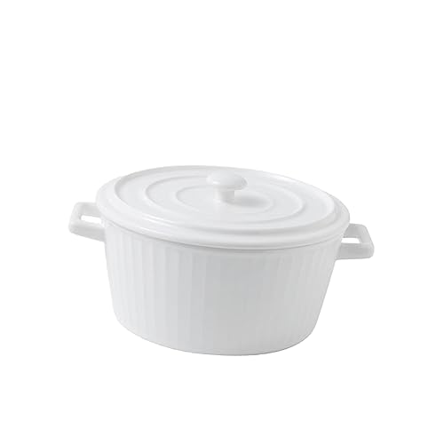 Ciieeo Ramen-schüssel Mit Deckel Griffen Suppenschüsseln-set Aus Porzellan Isoliert Für Mikrowelle Und Spülmaschine Weiß von Ciieeo