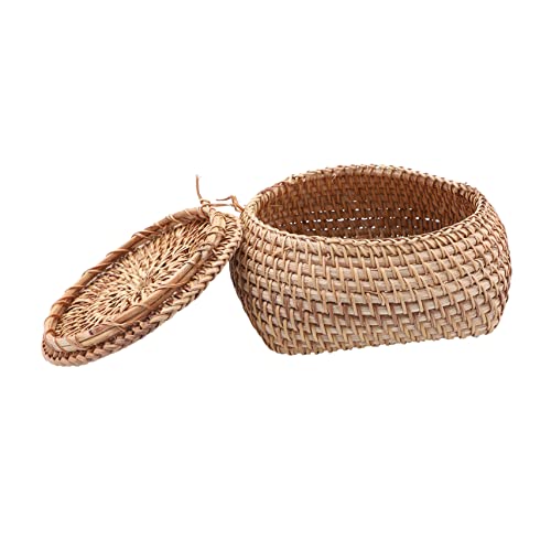 Ciieeo Rattan Aufbewahrungskorb mit Deckel Geflochtene Aufbewahrungsbox für Desktop Sundries Organizer Multifunktionaler Kleiner Aufbewahrungskorb für Wohn und Arbeitszimmer Natürlicher Ciieeo Rattan Aufbewahrungskorb mit Deckel Geflochtene Aufbewahrungsbox für Desktop Sundries Organizer Multifunktionaler Kleiner Aufbewahrungskorb für Wohn und Arbeitszimmer Natürlicher von Ciieeo