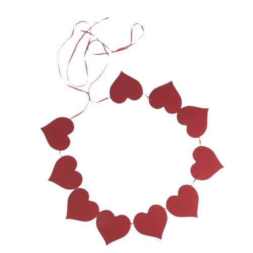 Ciieeo Rotes Herz Banner Girlande Teilig Filz Wimpelkette für Hochzeit Party Weihnachten Hausdeko Herzen für Innen Außen Geeignet von Ciieeo