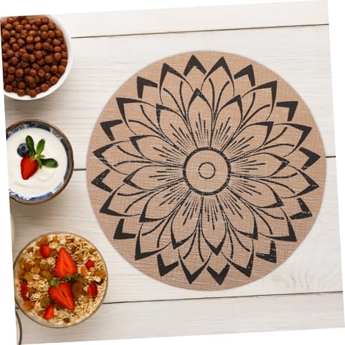 Ciieeo Runde Tischsets Aus Tischmatte Mit Kaffeemotiv Dekoratives Tischset Für Den Wohnbereich Im Boho-Stil Tassenuntersetzer Für Essbereich von Ciieeo