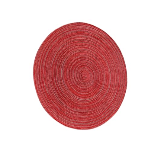 Ciieeo Rundes Baumwoll Leinen Tischset Gewebtes Rutschfestes und Hitzebeständiges Platzdeckchen für Essbereich für Westliche Gerichte Rot Klein Ciieeo Rundes Baumwoll Leinen Tischset Gewebtes Rutschfestes und Hitzebeständiges Platzdeckchen für Essbereich für Westliche Gerichte Rot Klein von Ciieeo