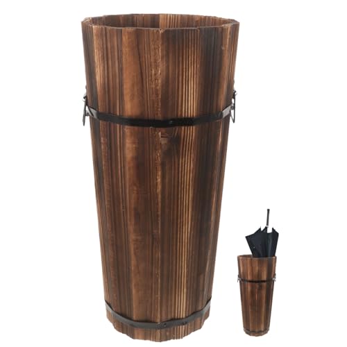 Ciieeo Schirmständer Aus Holz Rustikaler Großer Schirmhalter Hohe Blumenvase Freistehender Stockständer Für Spazierstöcke Regenschirme Für Den Eingangsbereich Home-Office-Hotel von Ciieeo
