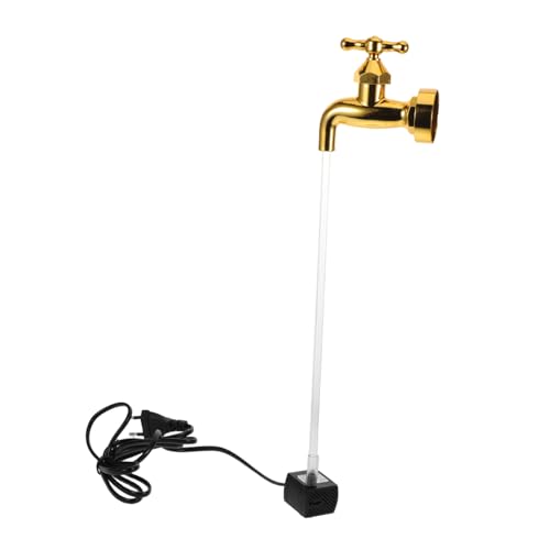 Ciieeo Schwebender Wasserhahn mit LED Licht USB Unsichtbarer Wasserauslass Dekorativer Gartenspender Kleiner Outdoor Wasserspender für Teich und DIY Gartendekoration von Ciieeo
