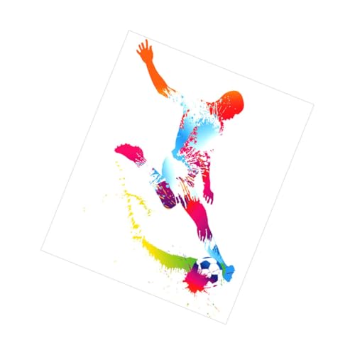 Ciieeo Selbstklebendes Fußball Wandtattoo in Aquarelloptik Ablösbar Farbenfrohes Sportmuster Starke Haftung für Wände Türen als Wanddeko für Wohnzimmer und Schlafzimmer von Ciieeo