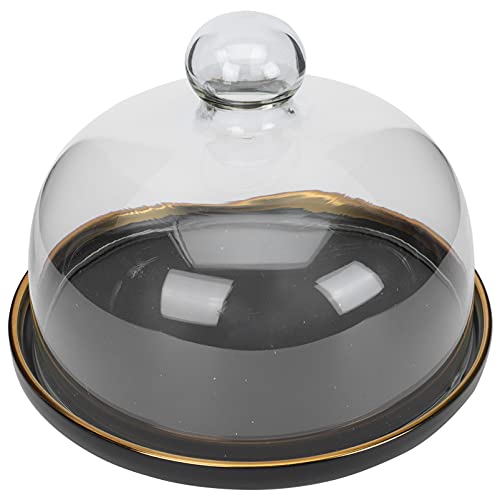 Ciieeo Servierplatte Für Kuchen Aus Keramik Und Glas Obstablage Praktisch Und Kreativ Schwarz Mittelgroß 18 Cm Deckel von Ciieeo
