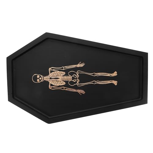 Ciieeo Serviertablett aus Holz in Sargform, Halloween, gruseliges Wurstbrett, Obstplatte, Käseplatte, Snackschale, Lebensmittelhalter, Tabletts, Halloween-Partyzubehör von Ciieeo