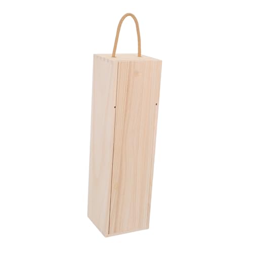 Ciieeo Single Wine Box Vintage Flaschenhalter Weinkiste aus Holz Weinhalter einzelner Flaschenkasten Einzelflaschenhalter Einzelflaschen-Holzkiste Koffer zum Basteln Weinkoffer Khaki von Ciieeo