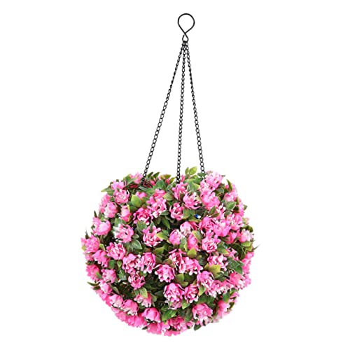 Ciieeo Solar LED Hängelampe Künstlicher Topiary Blumenball für Garten und Balkon Wetterfest Warmweiß Dekorative Solarkugel für Außenbereiche von Ciieeo