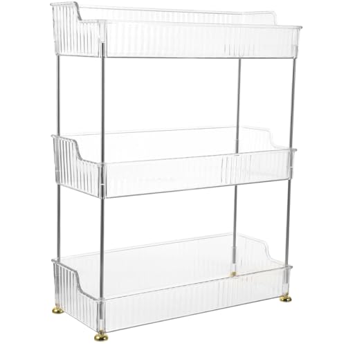 Ciieeo Stufiges Aufbewahrungsregal aus Pet und Stabiles Standregal zur Kosmetik und Badutensilienorganisation Platzsparend für Badezimmer Schlafzimmer und Schreibtisch Modernes Design Ciieeo Stufiges Aufbewahrungsregal aus Pet und Stabiles Standregal zur Kosmetik und Badutensilienorganisation Platzsparend für Badezimmer Schlafzimmer und Schreibtisch Modernes Design von Ciieeo