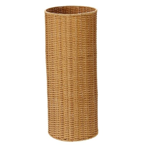 Ciieeo Stylischer Künstlicher Rattan Regenschirmständer mit Wassersammelschale Großer Runder Regenschirmhalter für Eingangsbereich und Wohnzimmer Design für Mehrere von Ciieeo