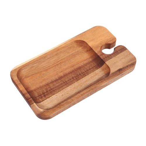 Ciieeo Tablett Cookie-Board Reise-Wurstwarenbrett Knödelplatte Vorspeise Steakteller aus Holz Dessertschale Cocktailteller Servierbrett aus Holz Obstteller hölzern Khaki von Ciieeo