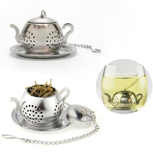 Ciieeo Edelstahl Teesieb Mit Deckel Und Verlängerungskette Feinmaschiger Teefilter Für Losen Tee Wiederverwendbarer Tee-infuser Für Teetassen Und Teekannen Ciieeo Edelstahl Teesieb Mit Deckel Und Verlängerungskette Feinmaschiger Teefilter Für Losen Tee Wiederverwendbarer Tee-infuser Für Teetassen Und Teekannen von Ciieeo