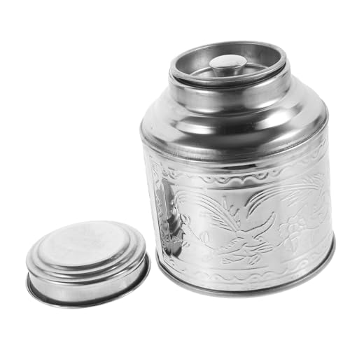 Ciieeo Teedose Edelstahlbehälter Teebehälter Teeglas Metallbehälter mit Deckel zuckerdose tragbare Teekiste dekorativer Teeverpackungsbehälter Mini Lagertank Küchenglas Teekanne Keksdose von Ciieeo