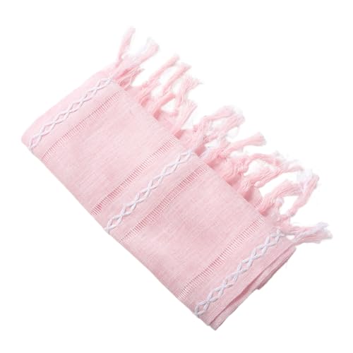 Ciieeo Tischflagge -Tischtuch Boho-Tischdekoration Bauerntischdecke Esstisch Abdeckung gewebte Tischdecke Tischdeko im Landhausstil rustikale Tischdecken Polyester (Polyester) Rosa von Ciieeo