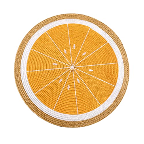 Ciieeo Tischsets Wärmeisolierend Runde Geschirrunterlagen Schüsseluntersetzer Beidseitig rutschfeste Tischmatten Sauber Und Ordentlich Für Küche Und Zuhause Zitronenmuster von Ciieeo