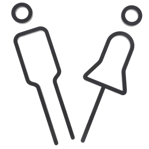 Ciieeo Toiletten Identifikationsschild mit Selbstklebendem Acryl Modernes Wc Türschild in Mattem Schwarz Dekoratives Herren Damen Badezimmer Zeichen für Gäste Wc und Geschäft von Ciieeo