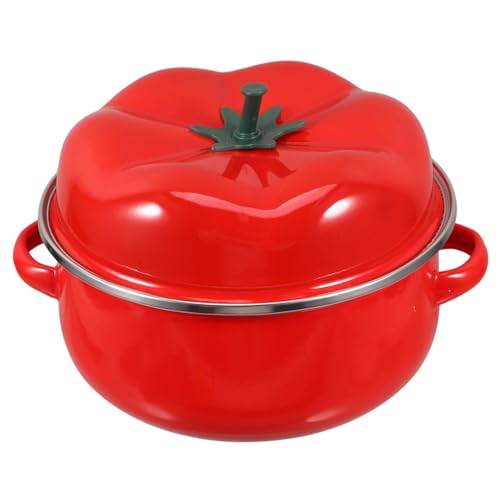 Ciieeo Tomatentopf Aus Keramik Suppentöpfe Mit Deckel Stockpot Mit Deckel Multifunktionaler -suppentopf Zum Kochen Topf Mit Deckel Emailware Pot Kochtöpfe Küchentopf Rot Emaille von Ciieeo