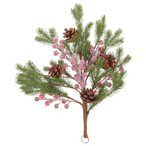 Ciieeo Tropfenförmige Girlande: Weihnachtsgirlande aus Kiefernnadelzweigen, dekorativer Blattanhänger – Weihnachtsschmuck aus künstlichem Kiefernzweig – künstliche Pflanze zum Aufhängen an der von Ciieeo