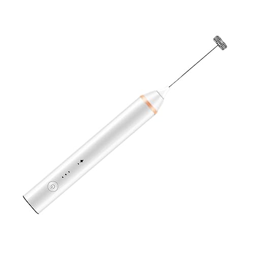 Ciieeo USB Milchaufschäumer Elektrischer Handmixer mit Stufiger Geschwindigkeitsregelung für Eier und Milch Wiederaufladbar für Zuhause Weiß von Ciieeo