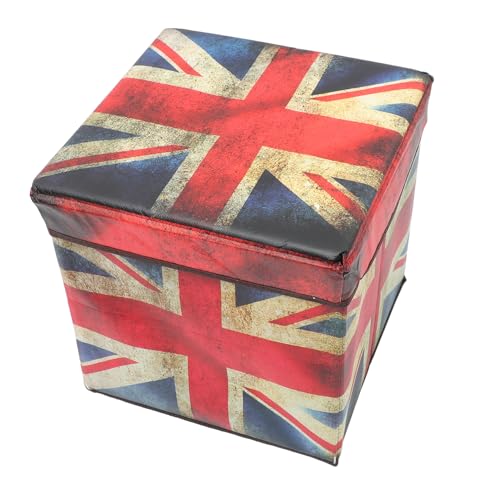 Ciieeo Vintage Faltbarer Aufbewahrungs-hocker mit Britischer Flagge Multifunktionaler Sitzhocker mit Stauraum Leichter Klapphocker für Wohnzimmer Schlafzimmer Praktische Wohnaccessoire Ciieeo Vintage Faltbarer Aufbewahrungs-hocker mit Britischer Flagge Multifunktionaler Sitzhocker mit Stauraum Leichter Klapphocker für Wohnzimmer Schlafzimmer Praktische Wohnaccessoire von Ciieeo