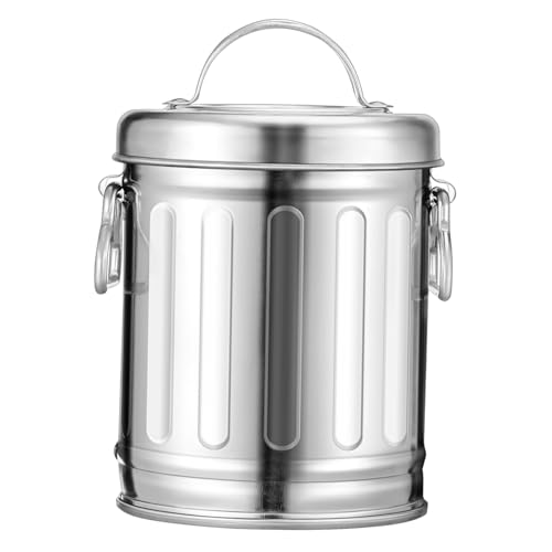 Ciieeo Vintage Galvanized Iron Ashtray With Lid Mini Metal Wastebasket For Home Office Kitchen Desktop Easy To Clean Unique Retro Design Versatile Use von Ciieeo