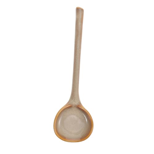 Ciieeo Vintage Keramik Löffel mit Langem Stiel Eleganter Suppenlöffel aus Porzellan für Kaffee Dessert und Suppe Vielseitiger Esslöffel für Restaurant und Zuhause Leicht zu Reinigen von Ciieeo
