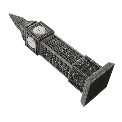 Ciieeo Vintage London Landmark Uhrenturm Modell Präzise Metall-dekouhr Britisches Reisesouvenir Silberne Tischdekoration für Zuhause und Büro Detailgetreue Britische Architektur von Ciieeo