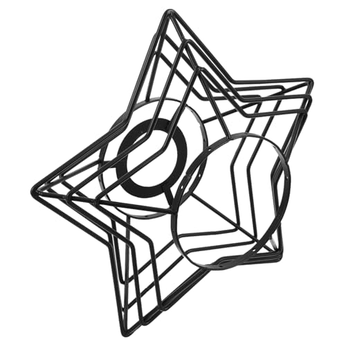 Ciieeo Vintage Metall Lampenschirm Drahtkäfig Sternform DIY Pentagramm Lampenhalter Schwarz Moderner Lampenschirm für Deckenleuchte Wohnzimmer Bar Bauernhaus Dekor von Ciieeo