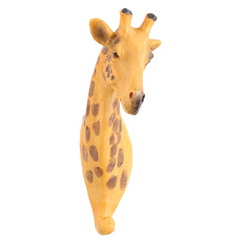 Ciieeo Wandmontierter Tierhaken Giraffe Handgefertigter Kleiderhaken aus Hochwertigem Harz für Badezimmer Wohnzimmer und Eingangsbereich Dekorativer Wandaufhänger für Handtücher Mäntel von Ciieeo