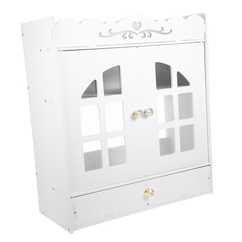 Ciieeo Badezimmer Wandschrank aus Holz Wandregal zur Montage Multifunktionaler Organizer für Badezimmerartikel Vintage Design mit Doppeltüriger Aufbewahrung von Ciieeo