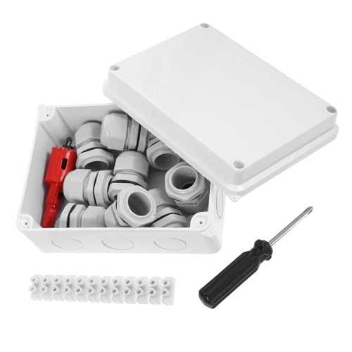 Ciieeo Wasserdichte Abs Anschlussbox mit Kabelverschraubung Teiliges Inklusive Poligem Verteiler und Montagewerkzeug für Innen und Außenbereich Elektrische Verteilerdose von Ciieeo