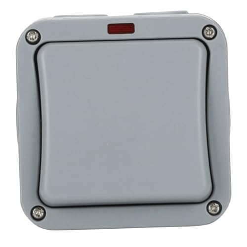 Ciieeo Wasserdichter Outdoor Lichtschalter Momentary Push Button Startschalter Regenfester Wand Schalter für Garage Garten Balkon Industrie Stromversorgung Wetterfester Schalter von Ciieeo
