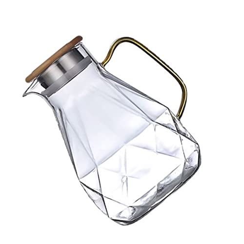 Ciieeo Wasserkrug aus Hitzebeständigem mit Edelstahldeckel für Wasser Saft und Leicht zu Reinigen von Ciieeo