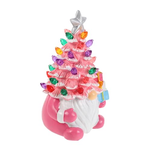 Ciieeo Weihnachtliche Figur mit Batteriebetriebenem LED-Nachtlicht Weihnachtsbaum Dekoration Kabellose Tischlampe für Wohnzimmer Badezimmer Esszimmertisch Festliche Weihnachtsbeleuchtung von Ciieeo